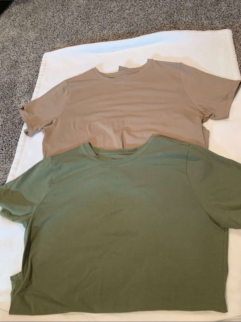 dip Short Sleeve Crewneck Tee in Olive & Taupe - Set of 2